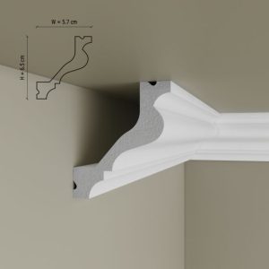 Cornisa decorativa din polimer rigid pentru tavan C13 - 6.5x5.7x200