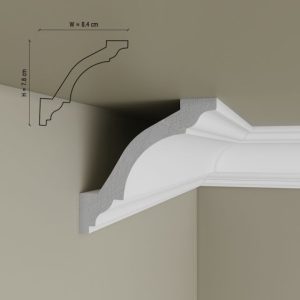 Cornisa decorativa din polimer rigid pentru tavan C14 - 7.8x8.4x200